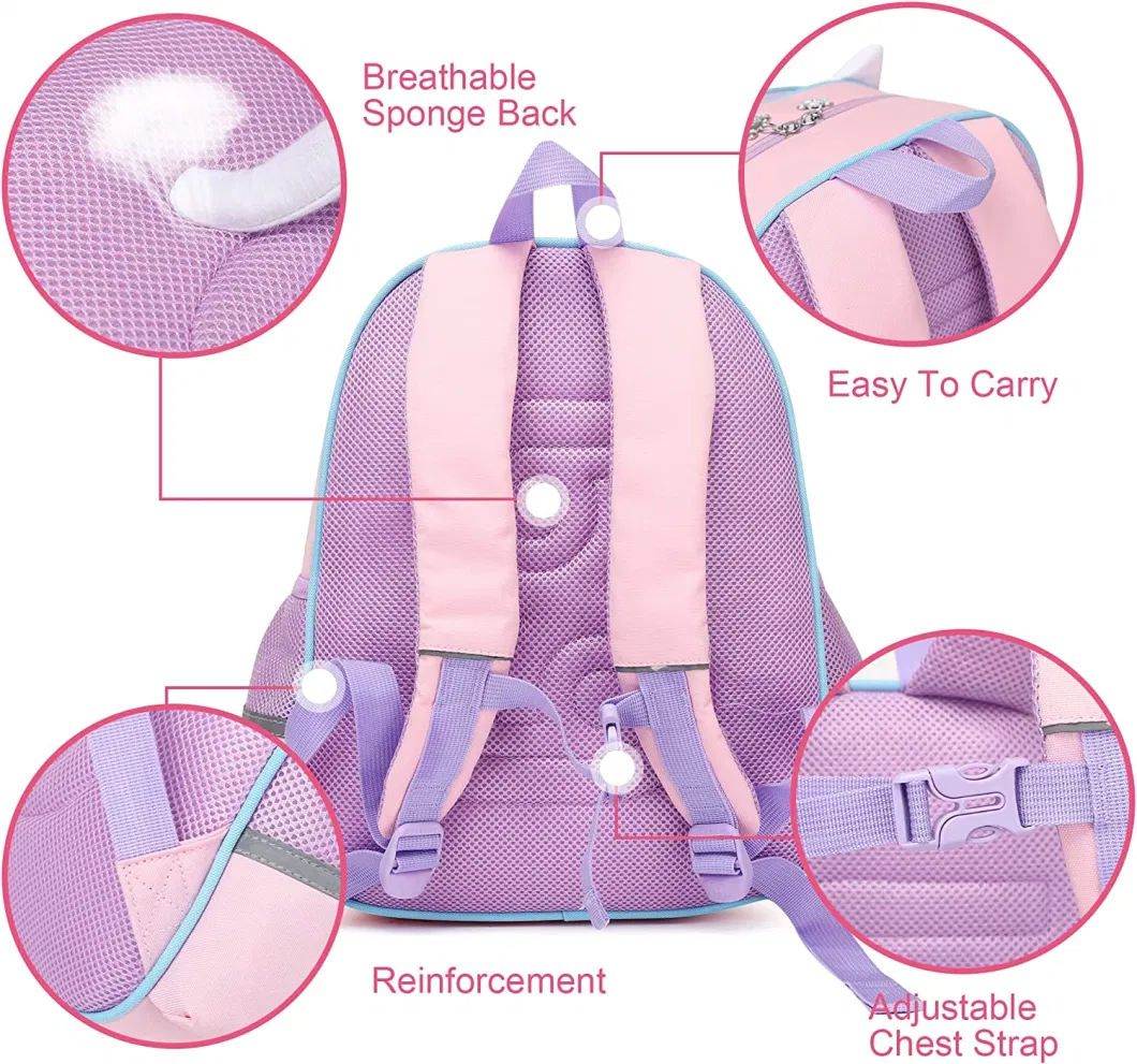 Cute 3D Cartoon Pink Rabbit Kids Kindergarten Backpack School Backpack