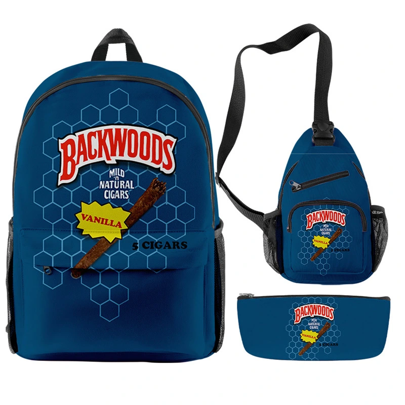 Cool Cartoon 3D Printed Wearable Backwoods Backpack Bag Shoulder Bag 3 Sizes Cigars Back Pack