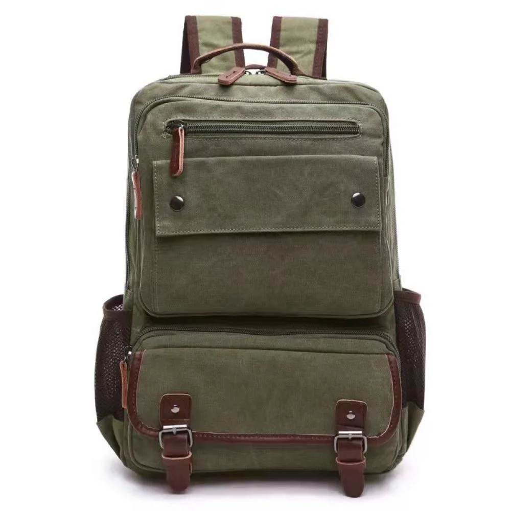 Fashion Men Vintage Canvas Backpack Male Laptop College Student Teenager School Bags Stylish Travel Backpack Wyz18771