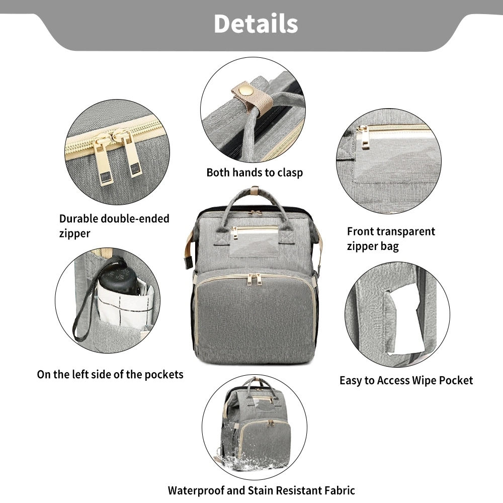 Foldable Baby Bed Diaper Bags Backpack with Changing Station Cunas PARA Bebe