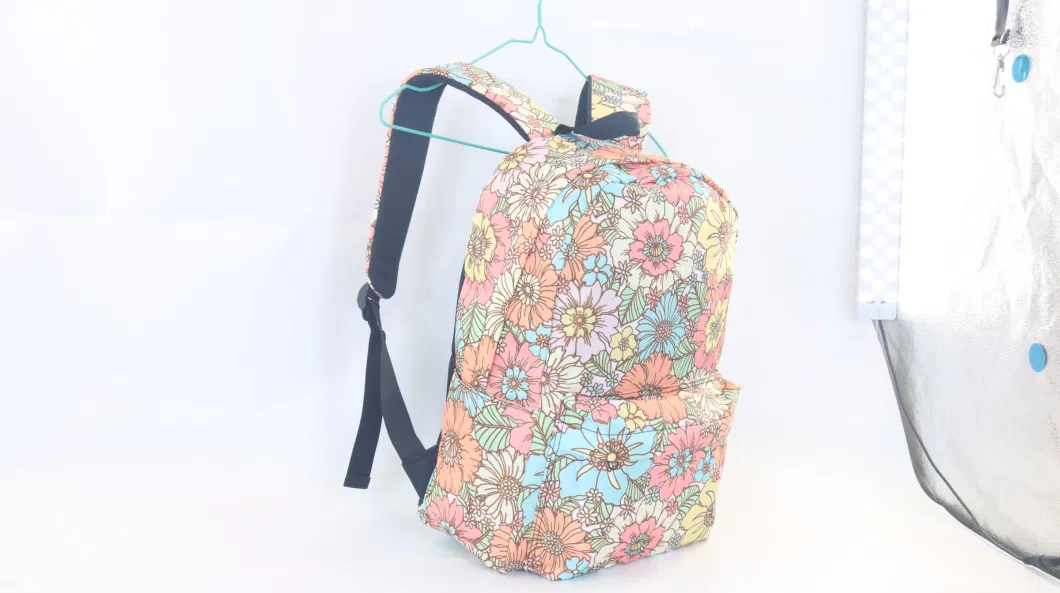 Colorful Flowers Backpack for Junior and High School Students