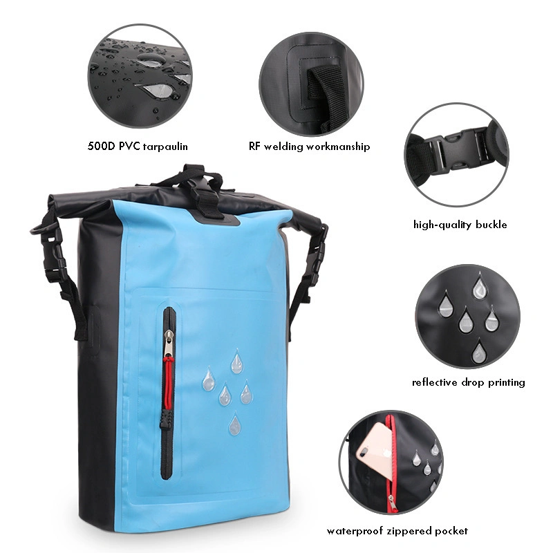 Reflective Swimming Waterproof Travel Duffel Top Rolling Day Bags Waterproof Durable Women Men Backpack