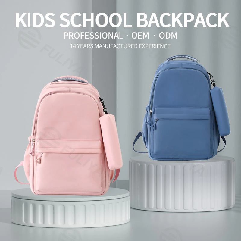 Fuliya Simple Casual Children&prime;s School Bag Large Capacity Custom Fashion Kids Backpack Bag for School Girl