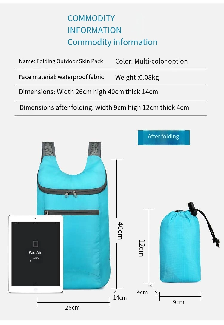 New Outdoor Folding Bag Travel Bag Sports Backpack Large Capacity Backpack