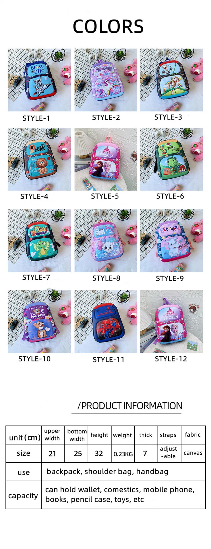 Kids Child Mini Backpack Rocket Backpack for Children Kindergarten Primary School