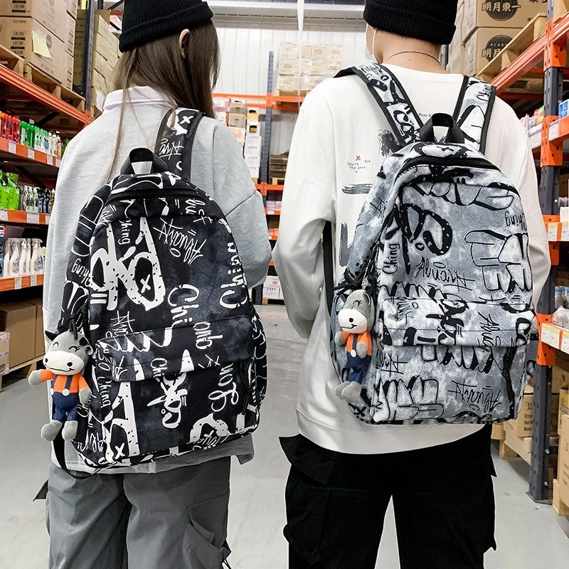 Extra Large Backpack High Capacity Doodle Cartoon Printed School Bag Large Capacity College Backpack Sports Promotion Backpacks