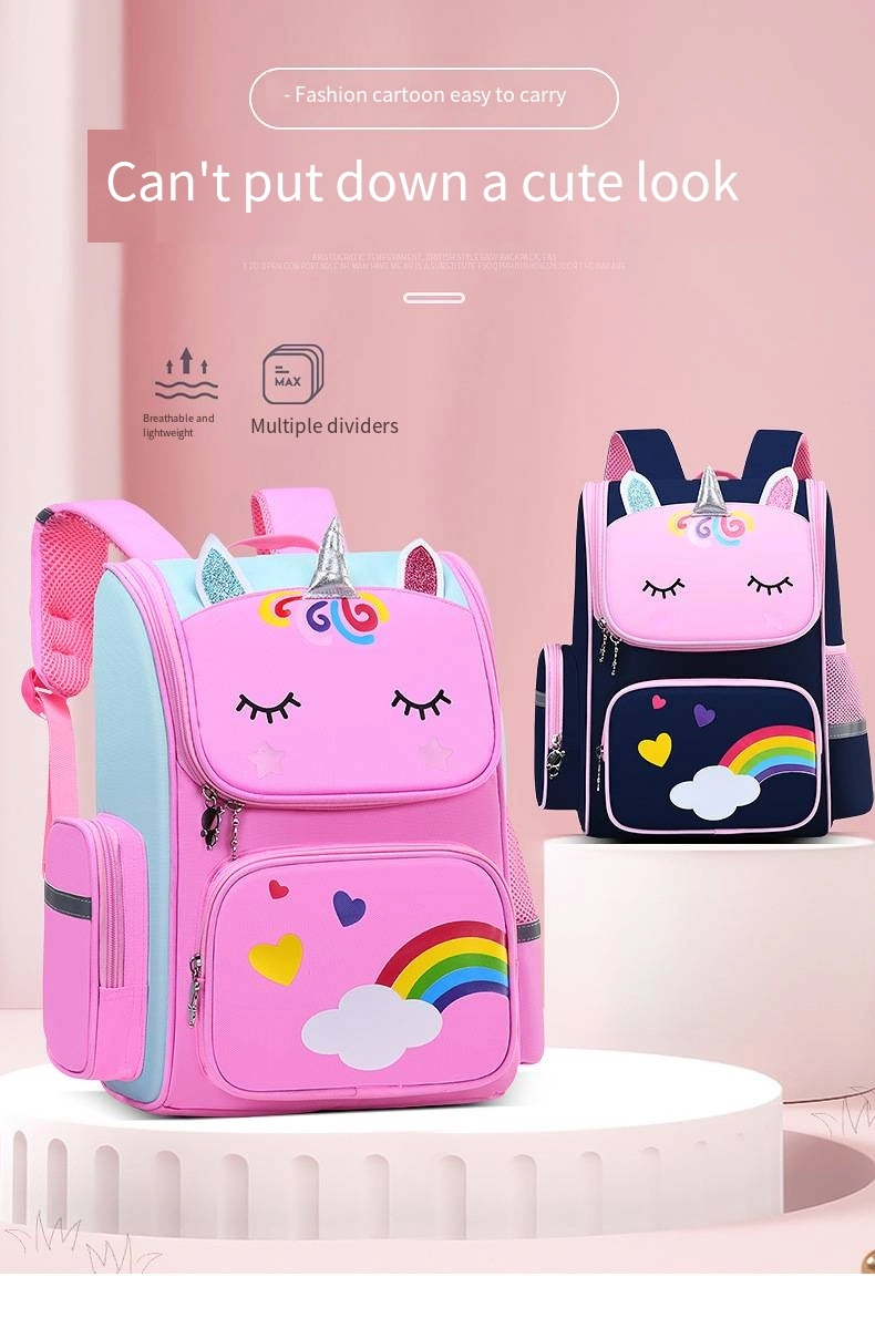 Children&prime;s Backpack Shoulder Space Spine Relief Lightweight Bag Printing Logo