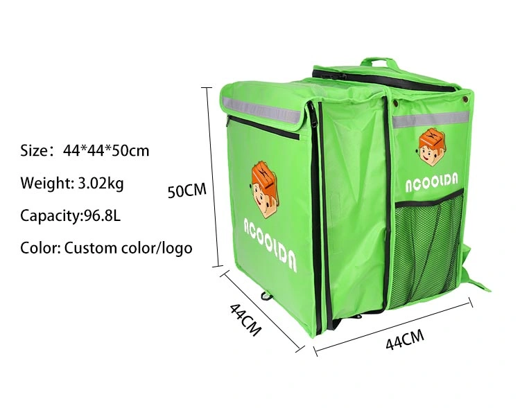 Custom 840d PVC Insulated Takeaway Food Container Lunch Cooler Bag Aluminium Foil Thermal Delivery Backpack for Motorcycle Reusable Food Delivery Bags