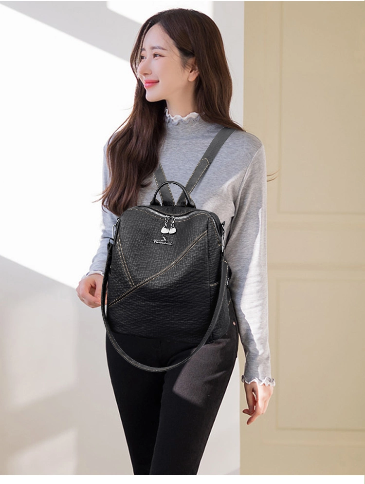 Wide Silver Popular Design Korean School Waterproof Rucksack Backpack Back Bag Girls