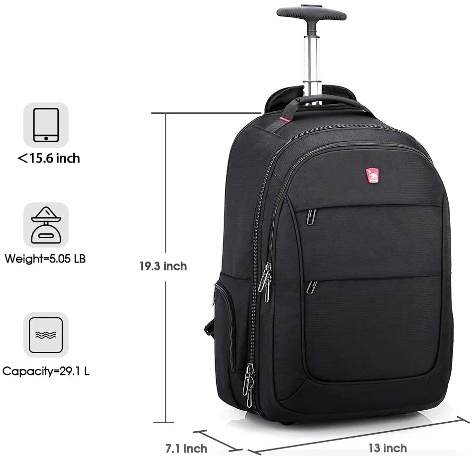 Trolley Wheeled Rolling Travel Backpack for Outdoor