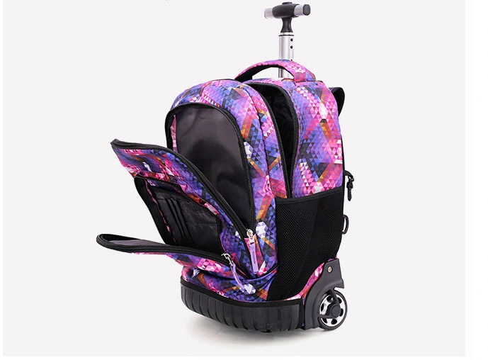 New Style Trolley Rolling Wheeled Primary Middle School Students Children Leisure Travel Pack Bag Backpack (CY0152)