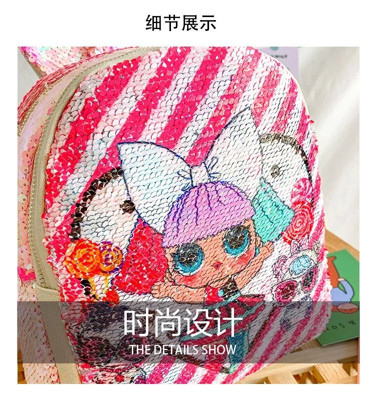 Sequined Backpack Cartoon Cute Little Ears Clutch Bag Luxury Bag Designer Handbags Fashion Bag Lady Bag Travel Backpack