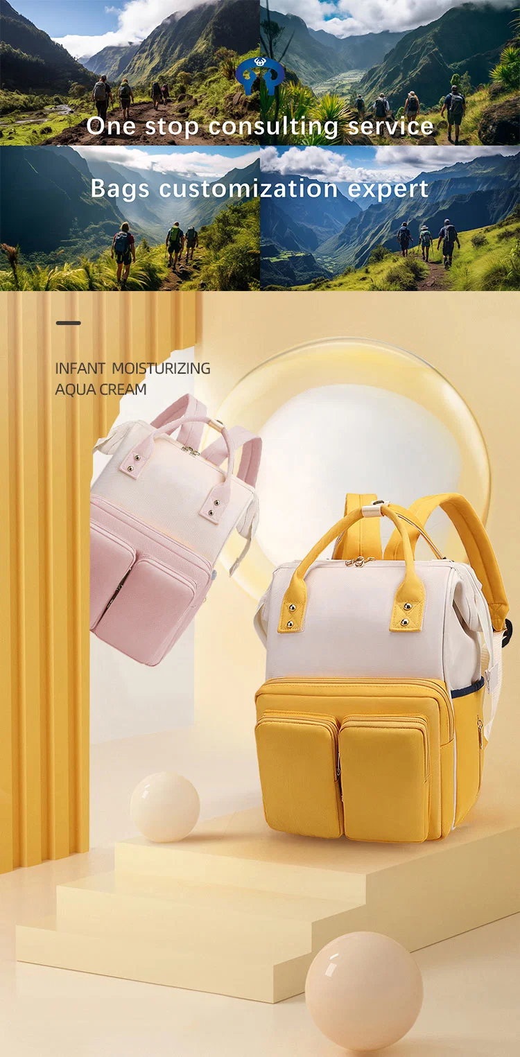 Multifunctional Mommy Bag Large Capacity Women&prime;s Backpack Outdoor Portable Baby Bag for Mother