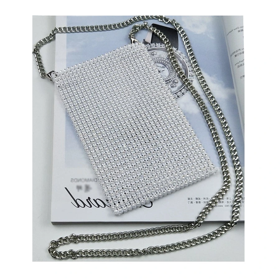 Mu New Product Custom Label Factory Wholesale Silver Crystal Bag Cell Phone Bag Sling Bag Crossbody