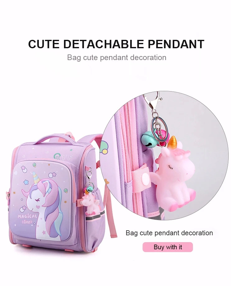 New Children&prime;s Primary School Bag 1-3 Grade Large-Capacity Backpack Girls Cute Cartoon Print Backpack