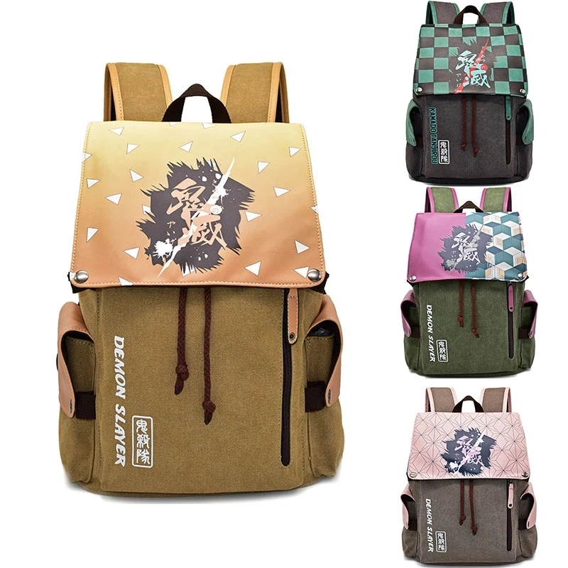 Anime Backpack Demon Slayer Bagpack Cosplay Boys Girls Cartoon Canvas School Bags Travel Sports Pack Outdoor Teenagers Schoolbag