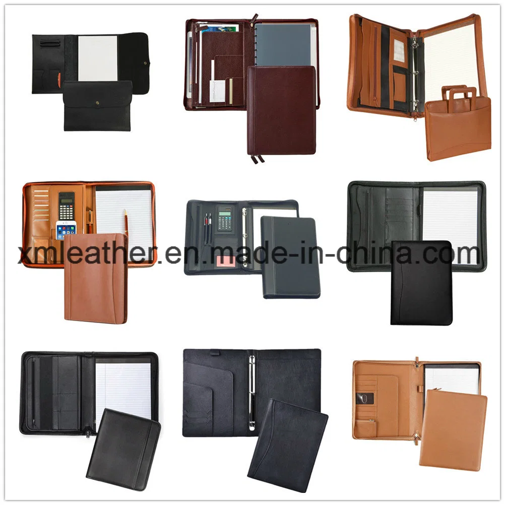 Personalized Luxury Business A4 Compendium A3 Leather Fashion Portfolio