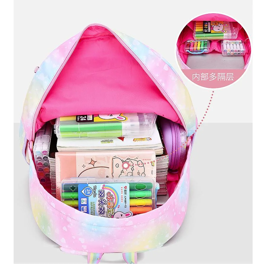 Four Colors Children Student Back to School Backpack Pencil Book Bag