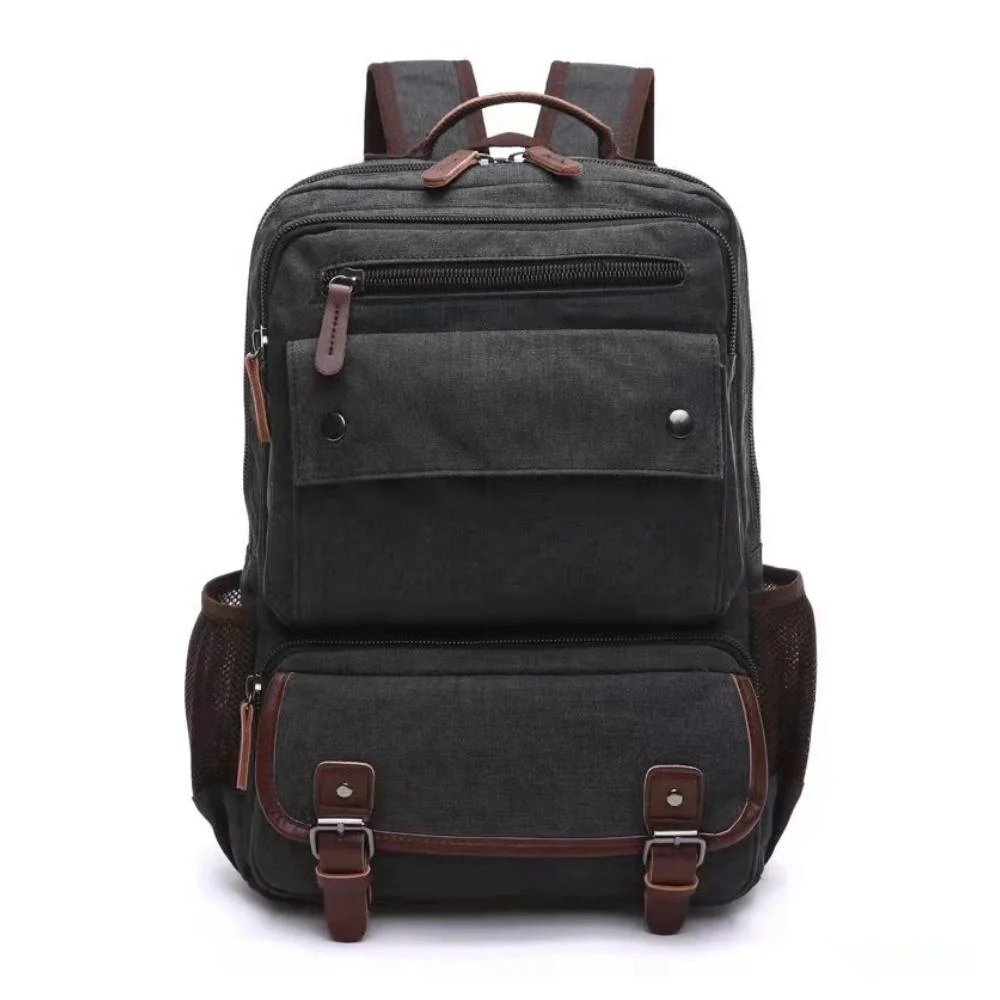 Fashion Men Vintage Canvas Backpack Male Laptop College Student Teenager School Bags Stylish Travel Backpack Wyz18771