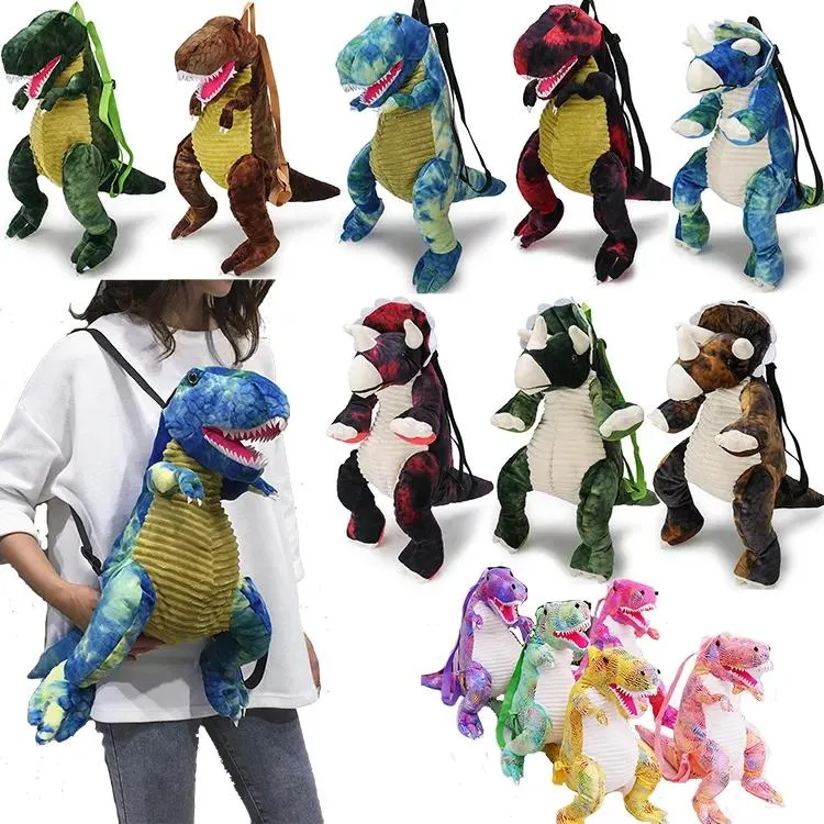 Cute Dinosaur Backpacks Kids Doll Plush Bag 3D Dinosaur Baby Backpack for Boys Girls Cute Animal Dinosaur Bags Toys