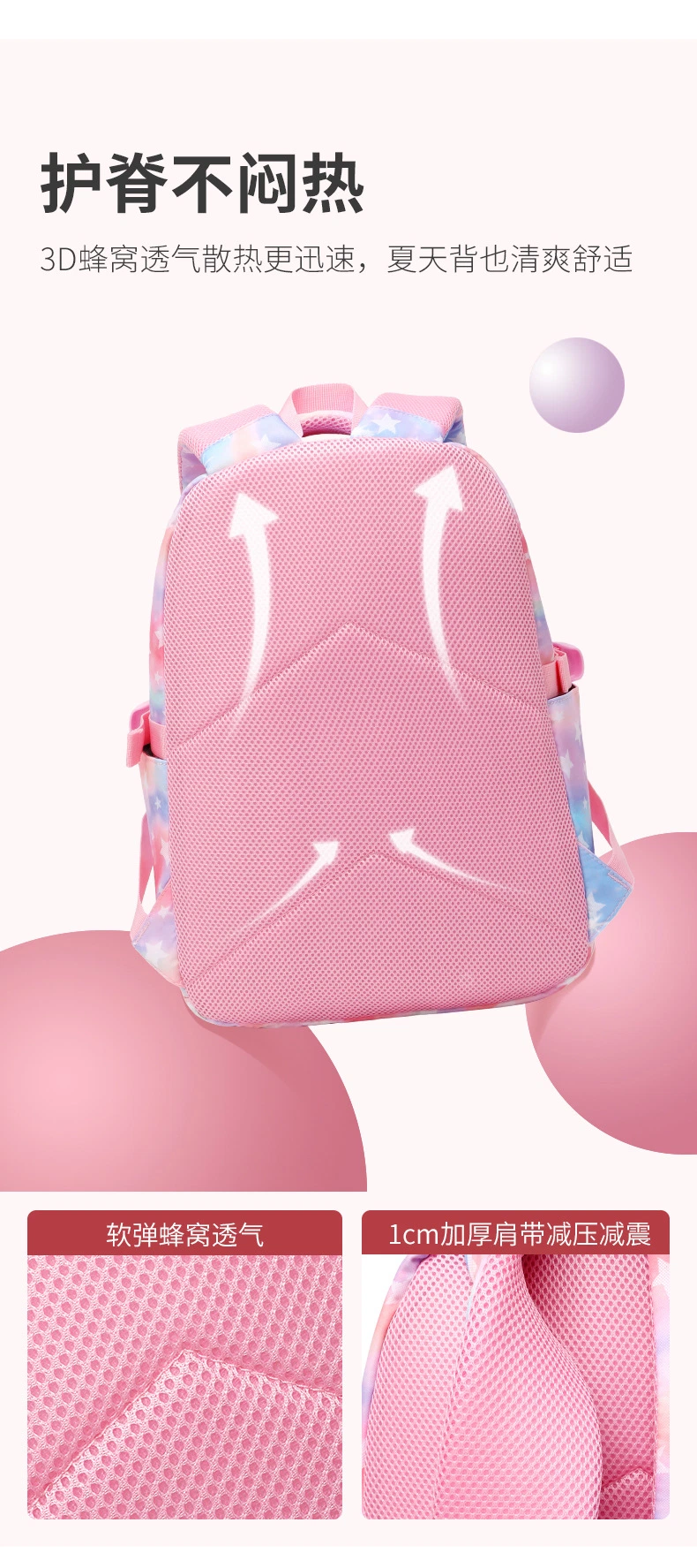 Ru 3 in 1 Floral Backpack for Girls Students Rucksack with Lunch Bag and Pencil Bag for Teenager