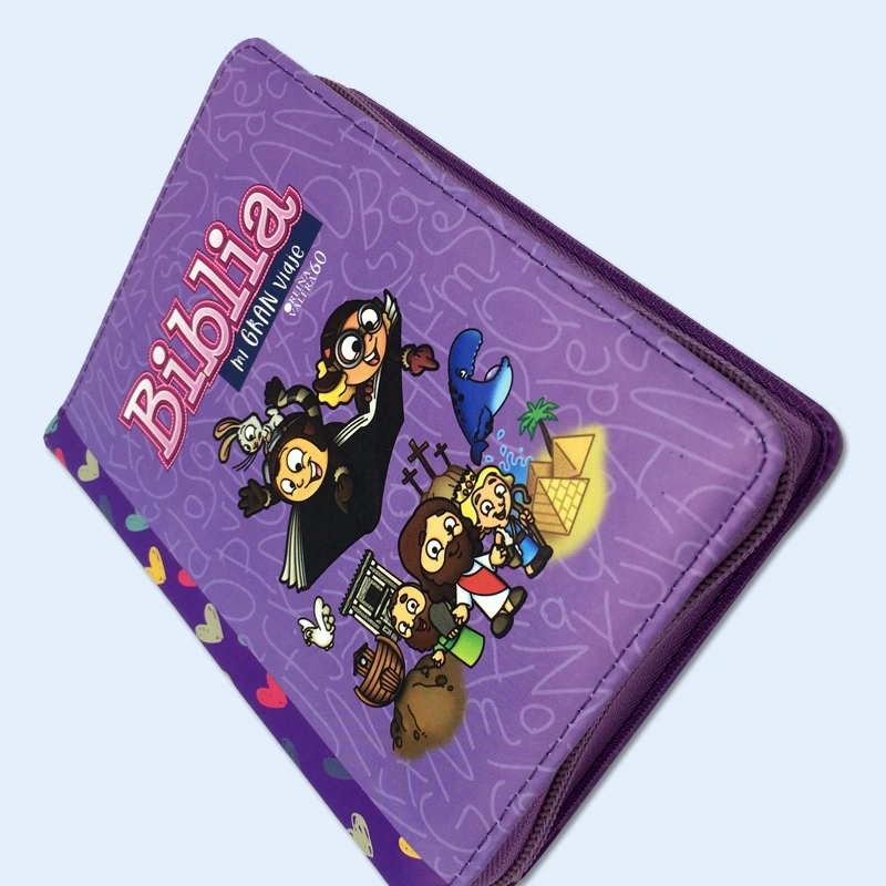 France Holy Children Bible Book Printing Service Colorful Cover Zipper Bag Packing