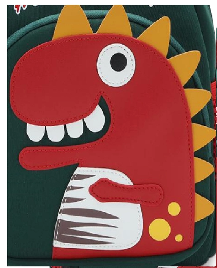 Custom Cute Cartoon Leather-Faced Dinosaur Backpack Preschool Kindergarten School Bag for Girls Boys