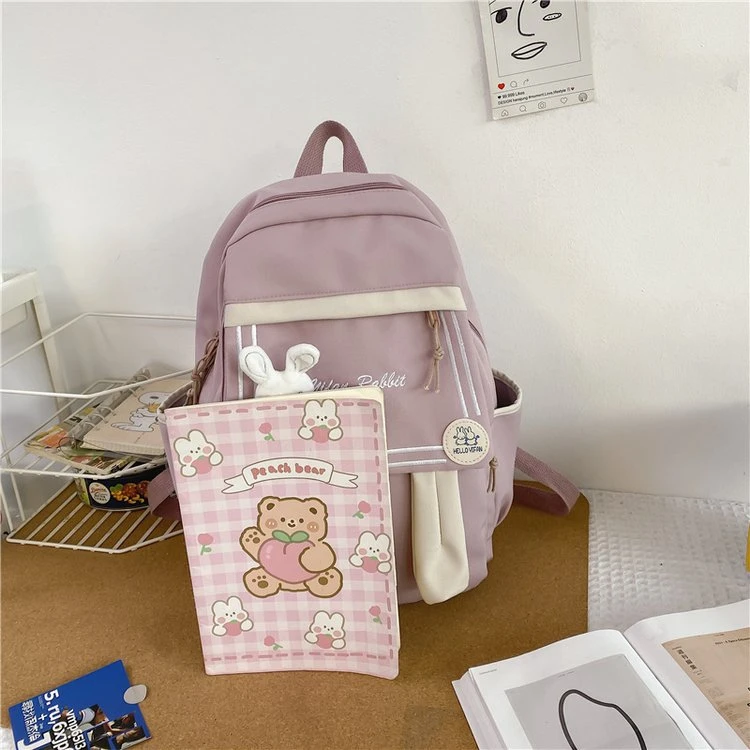 Campus High-Capacity Good Quality Leisure Backpack Female Male with Rabbit Ears