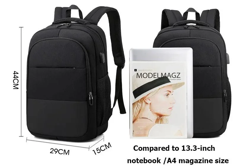 Travel Business Notebook Bag USB Fashion School Bag Pack for Male Female Women Men Multifunctional 15 Inch Laptop Backpack