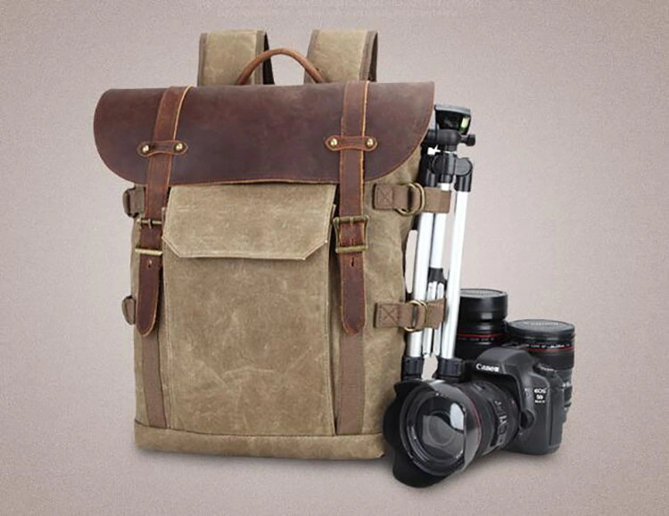 Batik Canvas Retro Fashion Digital Laptop Outdoor Waterproof Camera Backpack