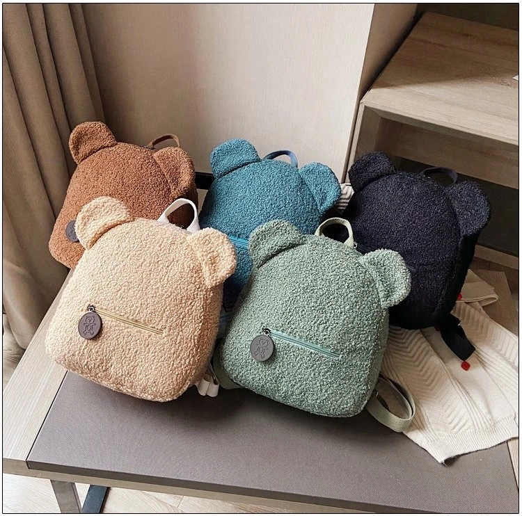 Fashion Bag Toddler Kids School Book Bags Teddy Bear Plush Backpack Cartoon Unisex Bookbag Plush