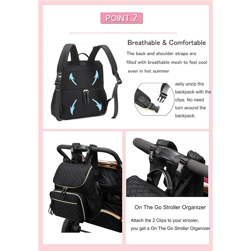 2024 New Mommy Bag Female Multi-Functional Large Capacity Shoulder Fashion Mother and Child Bag Pregnant Women Travel Backpack