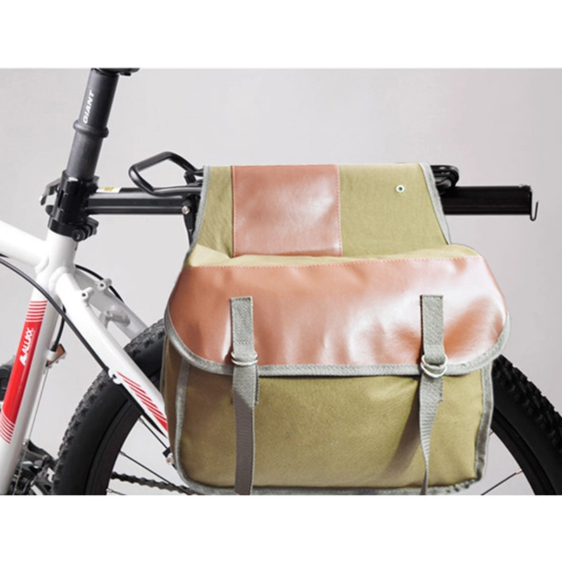 Bike Pannier Bag Cycling Double Panniers Bag Pack Bicycle Saddle Bags Rear Rack Bicycle Rear Seat Carrier Canvas Bag Bicycle Truck Bag Wyz12997