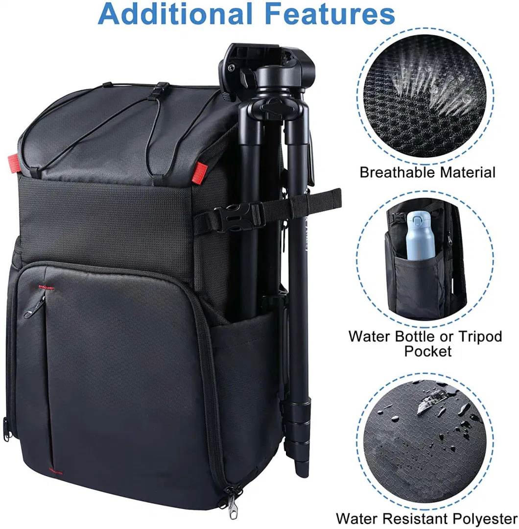 Hot Sale Digital DSLR Bag Waterproof Shockproof Breathable Camera Backpack for Nikon Canon Sony