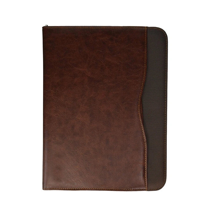 Personalized 3 Ring Binder Portfolio Stylish Leather Briefcase with Hidden Type Handles