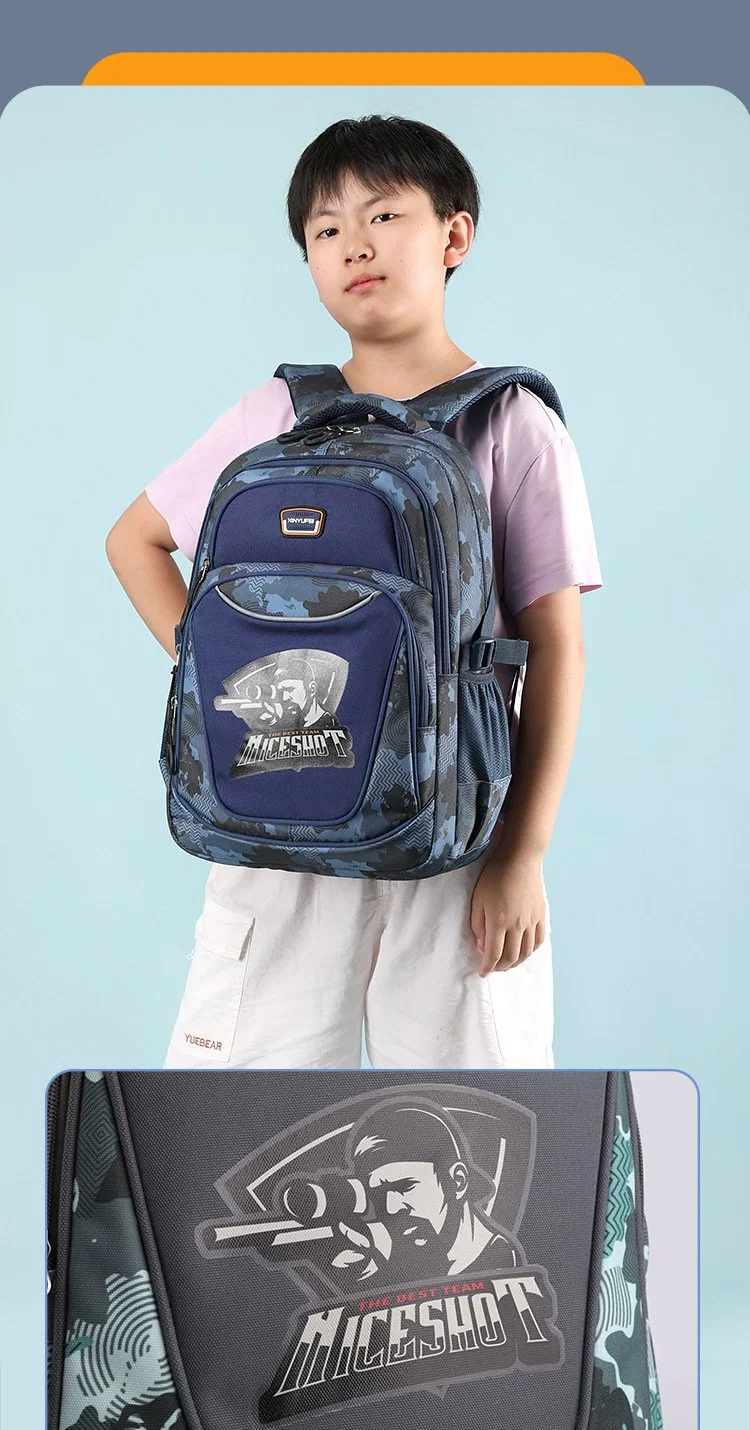 Custom Kids Camouflage Backpack Large Capacity Boy Cool School Backpack