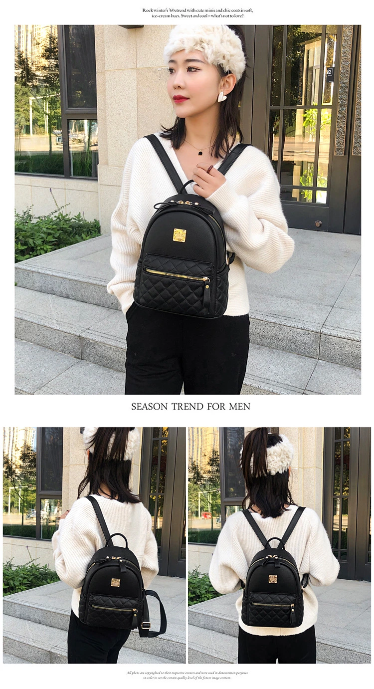 Custom XP2001fashion Rhombus Small Backpack PU Leather Women Backpack for Women