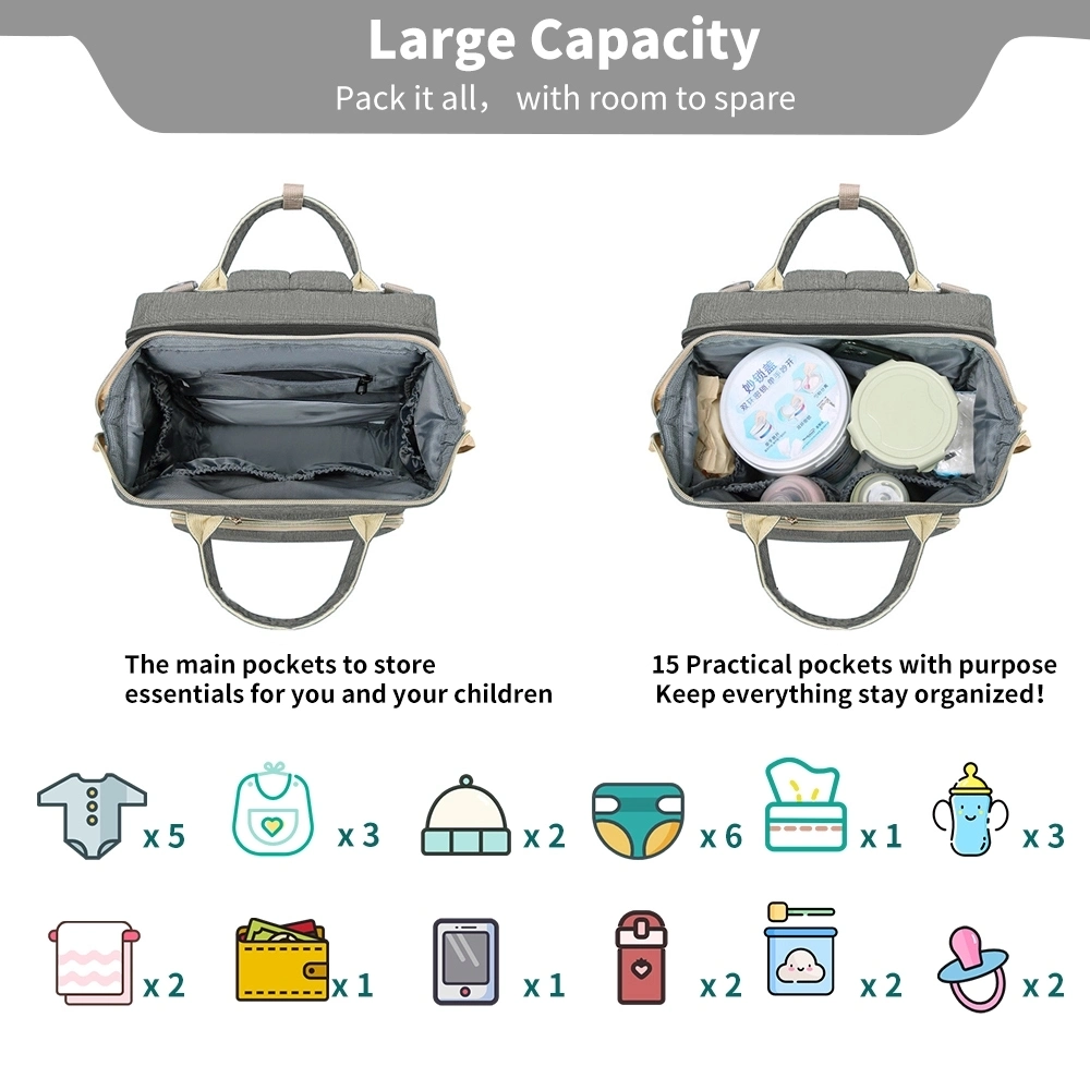 Foldable Baby Bed Diaper Bags Backpack with Changing Station Cunas PARA Bebe