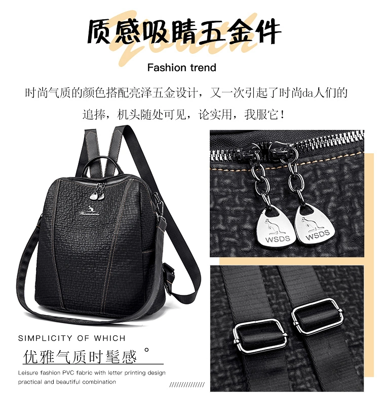 Wide Silver Promotion Mochila Weekender Backpack Bag Wholesale Women Back Bag Kangaroo