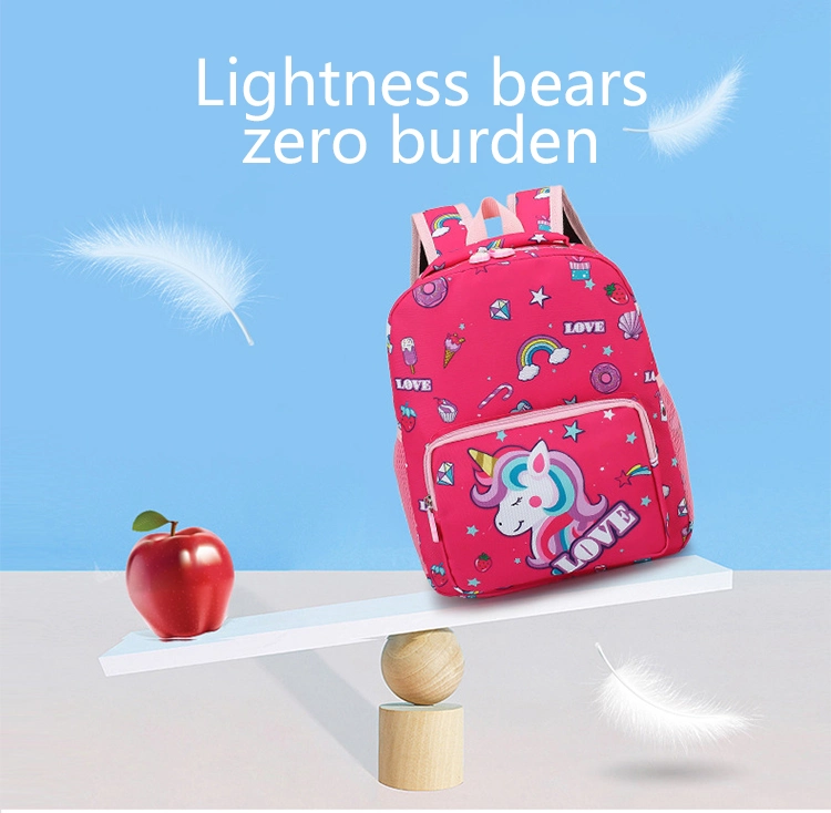 Hot Selling Light Weight Kindergarten Baby Boys Girls Kids Unicorn Printing Backpack