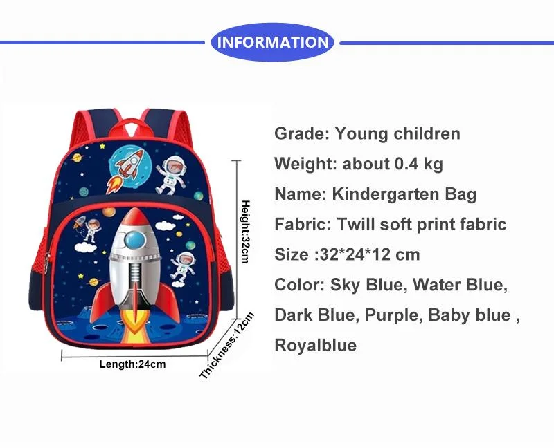 Wholesale Children Cute Cartoon Custom Student School Bag Satchel Kindergarten Usage High Quality Children 3D Kids Backpack