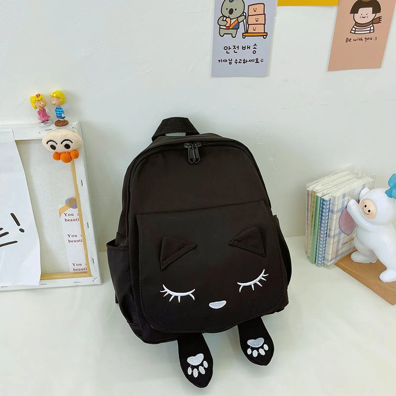 Fashionable Kindergarten Backpack Cute Kitten Schoolbag Candy Colored Nylon Backpack for Children