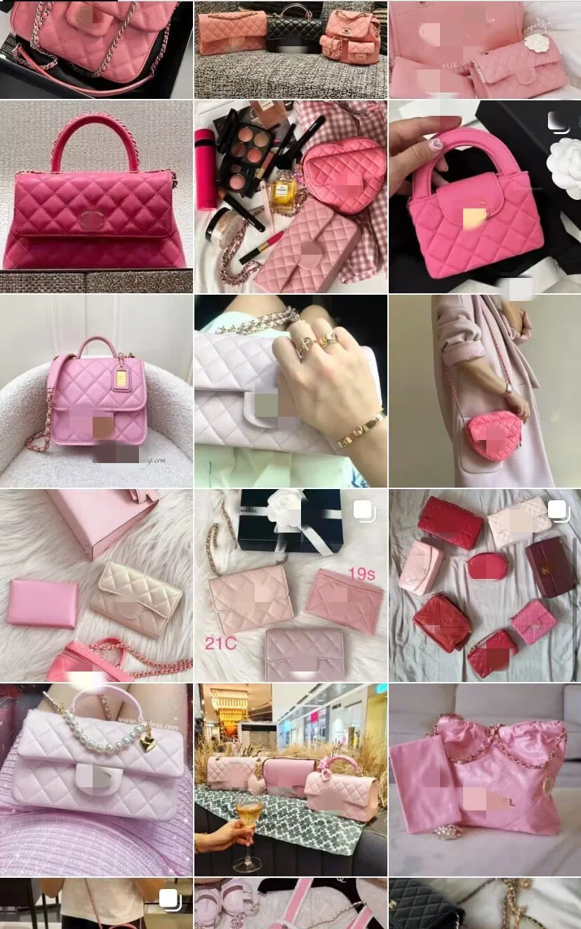 Pink and Red Collection Shop Women&prime;s Classic Designer Replicas Women&prime;s Bag Backpack Crossbody Bag Mini Caviar Sheepskin Wholesale Replicas Genuine Leather Bags