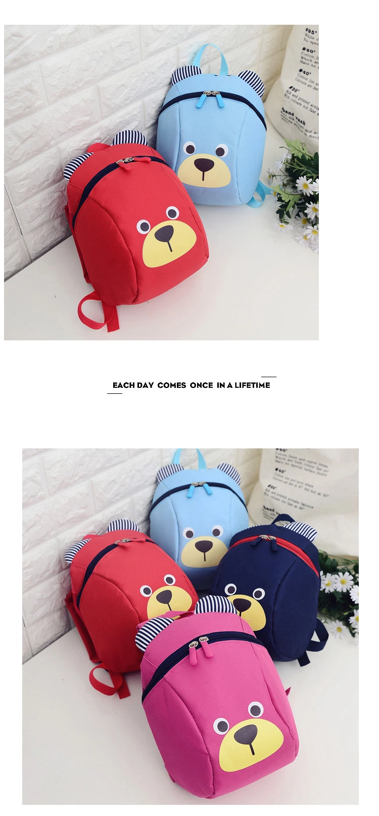 Lightweight Cute Bear Small Animal Mini Children Backpack for Girls Boys Kids