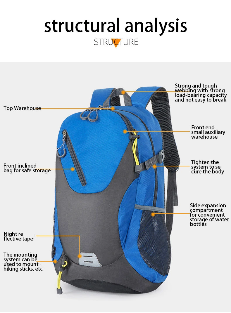 Men&prime;s Travel Backpack with Large Capacity and Lightweight Camping Travel Bag