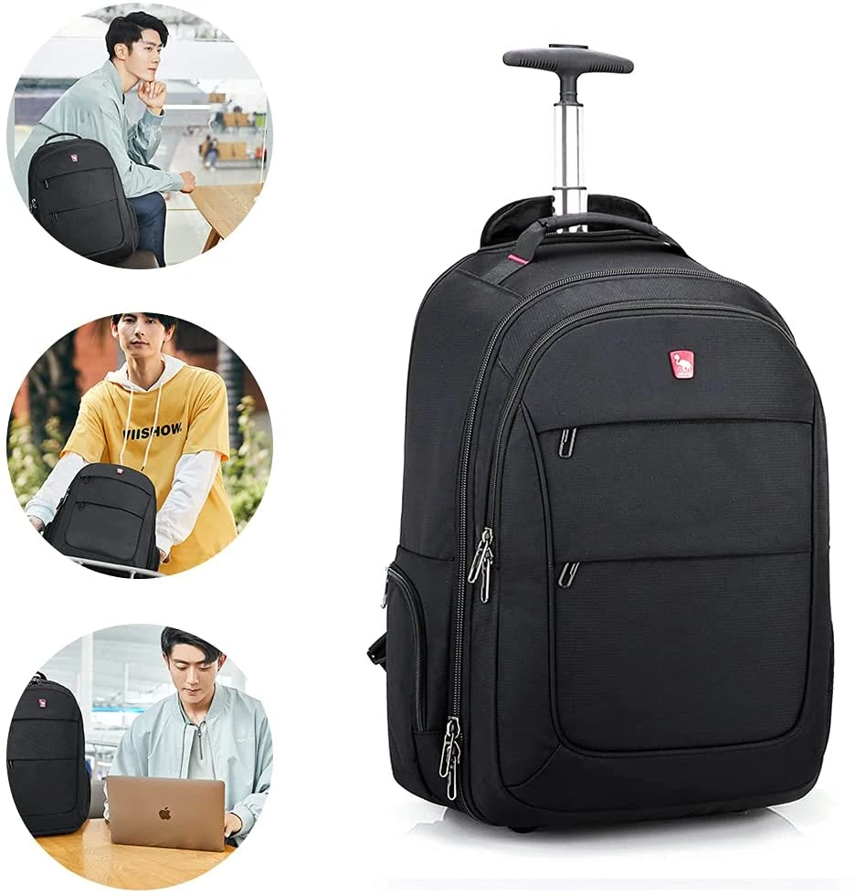 Trolley Wheeled Rolling Travel Backpack for Outdoor