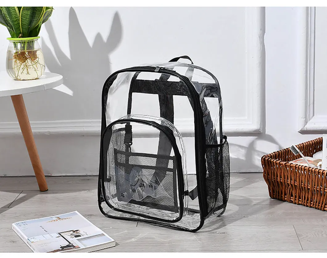 Large Capacity Clear PVC Backpack Waterproof School Transparent Bookbags Children Schoolbag