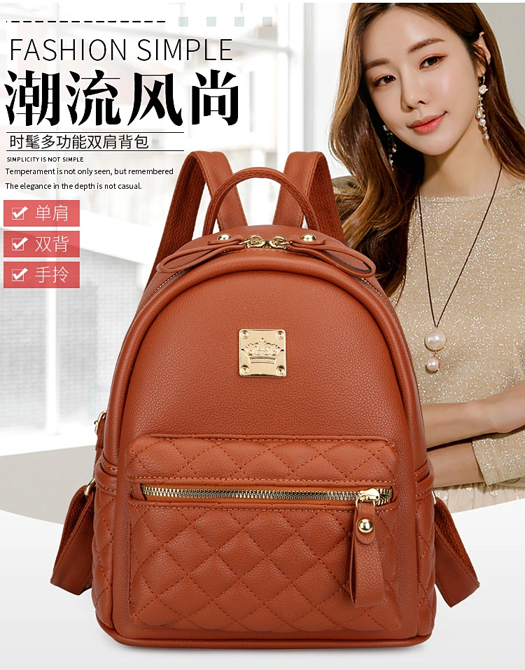 Custom XP2001fashion Rhombus Small Backpack PU Leather Women Backpack for Women