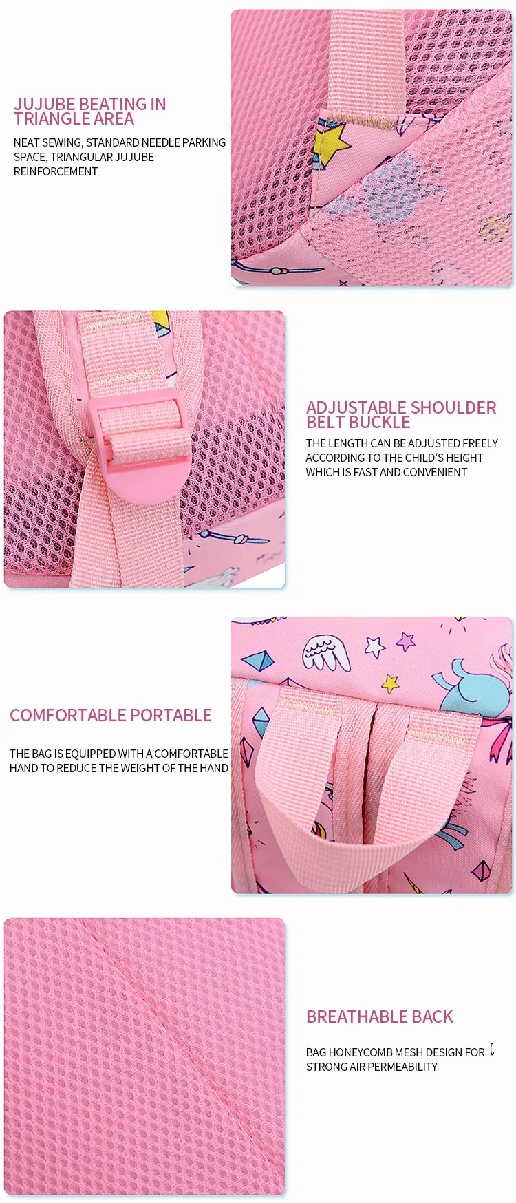 Wholesale Kindergarten Student School Bag Children Girls Cute Unicorn Schoolbag Backpack