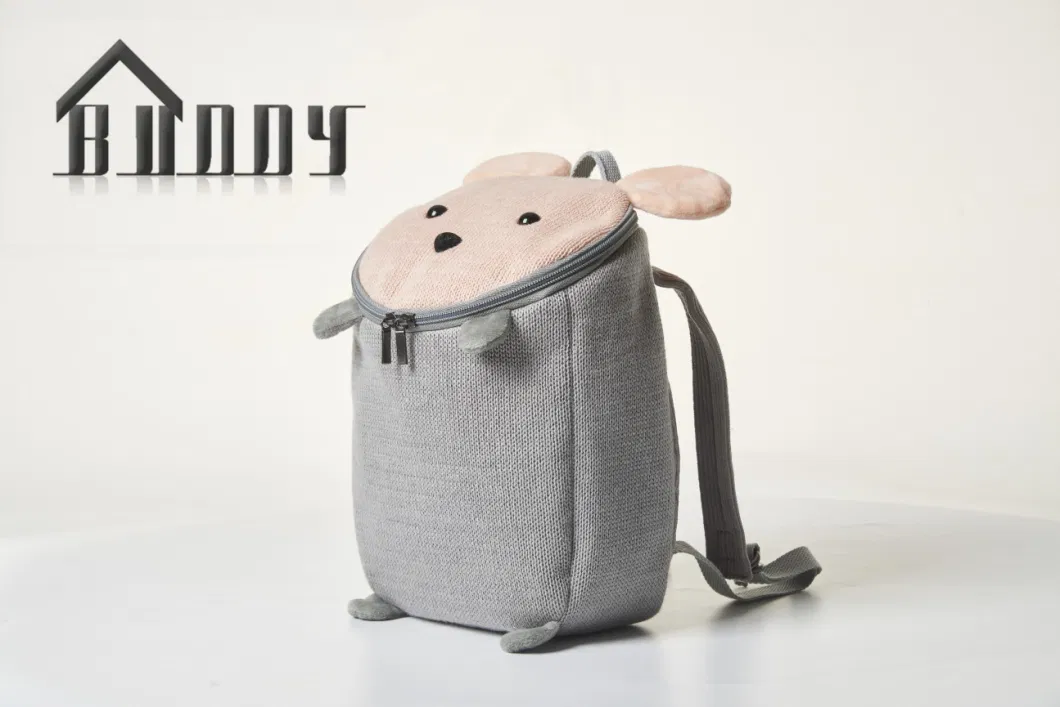 2022 Year Celebrity Cute Animal Design Knitted Children Backpack for Kindergarten Kids